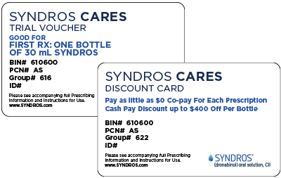 SYNDROS trial and co-pay cards